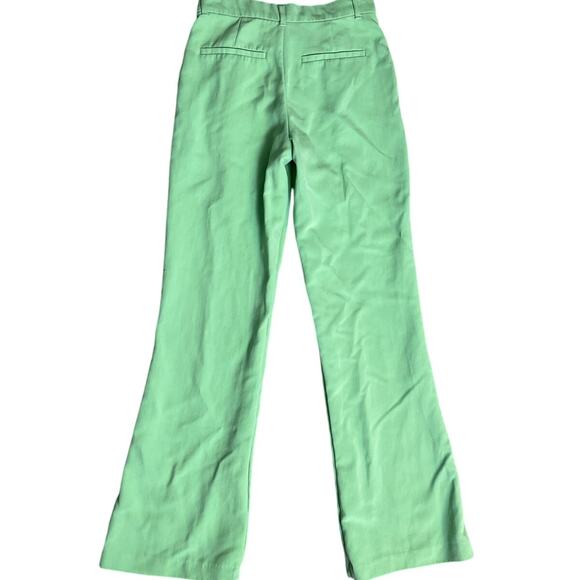 Zara Lime Green Stretchy High-Rise Flare Leg Size Small - Picture 2 of 6